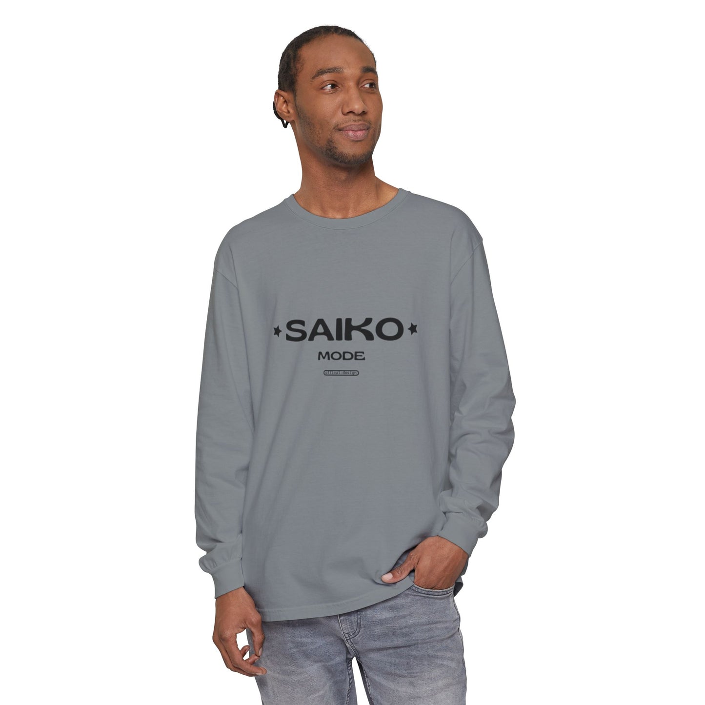 Stylish SAIKO MODE Long Sleeve T-Shirt - Unisex Garment-Dyed Casual Wear