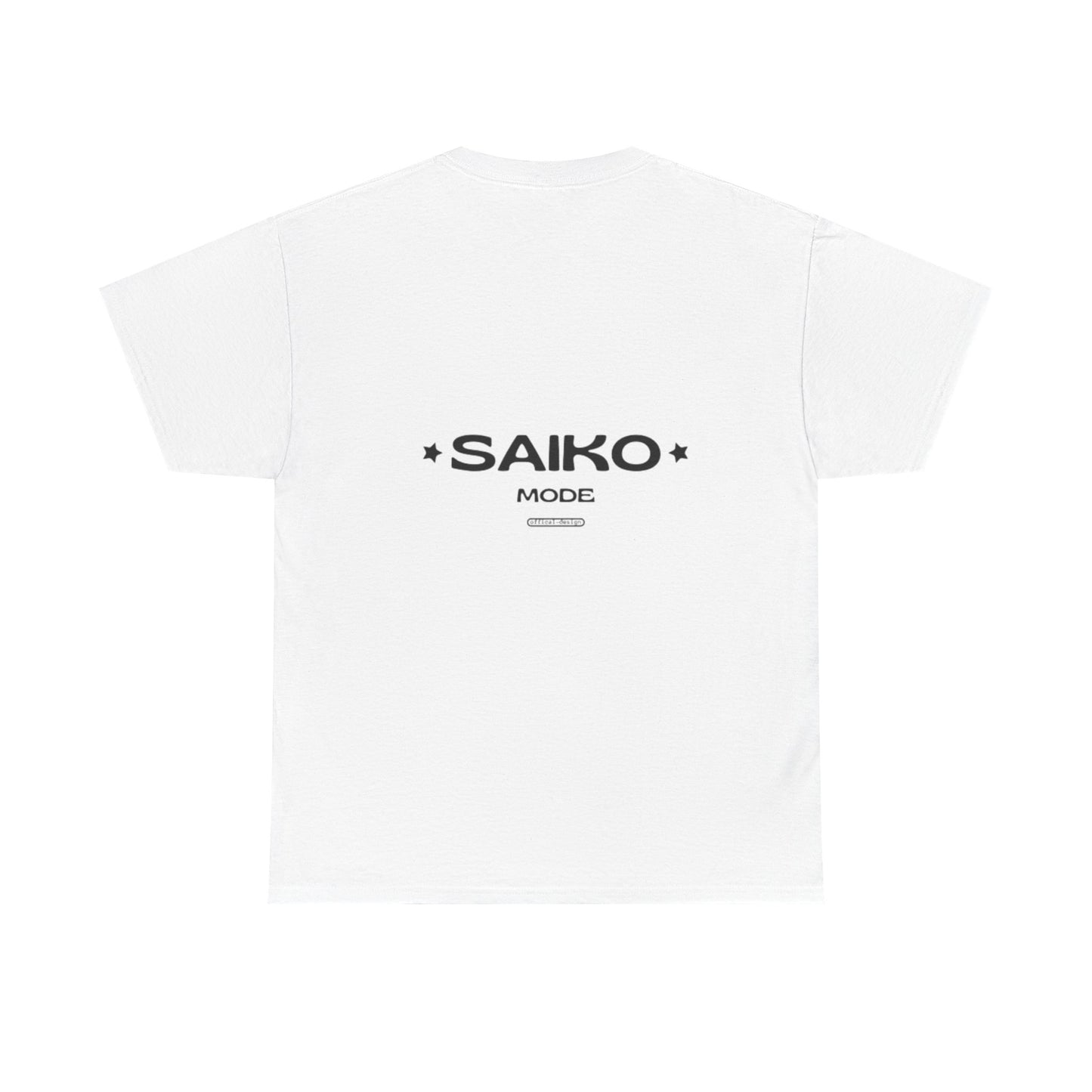 Trendy Unisex Heavy Cotton Tee with 'Saiko Mode' Design - Perfect for Casual Wear