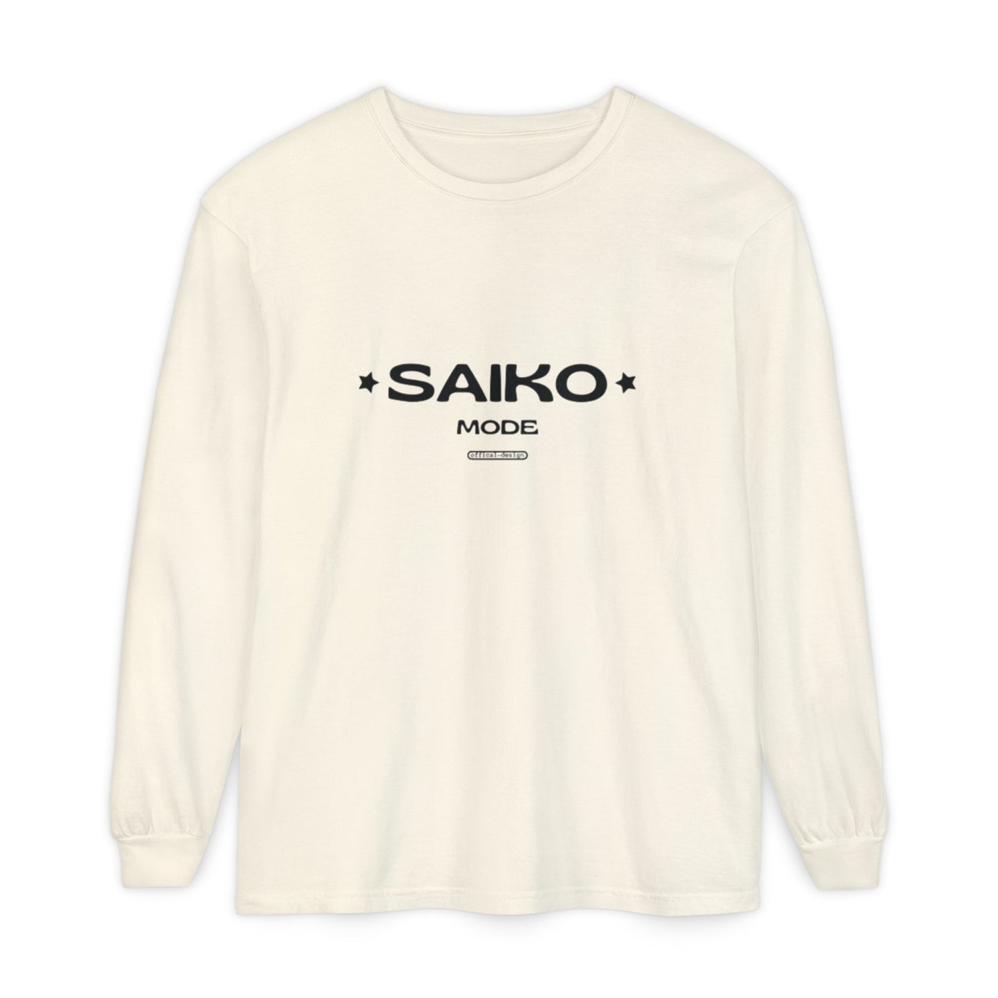 Stylish SAIKO MODE Long Sleeve T-Shirt - Unisex Garment-Dyed Casual Wear