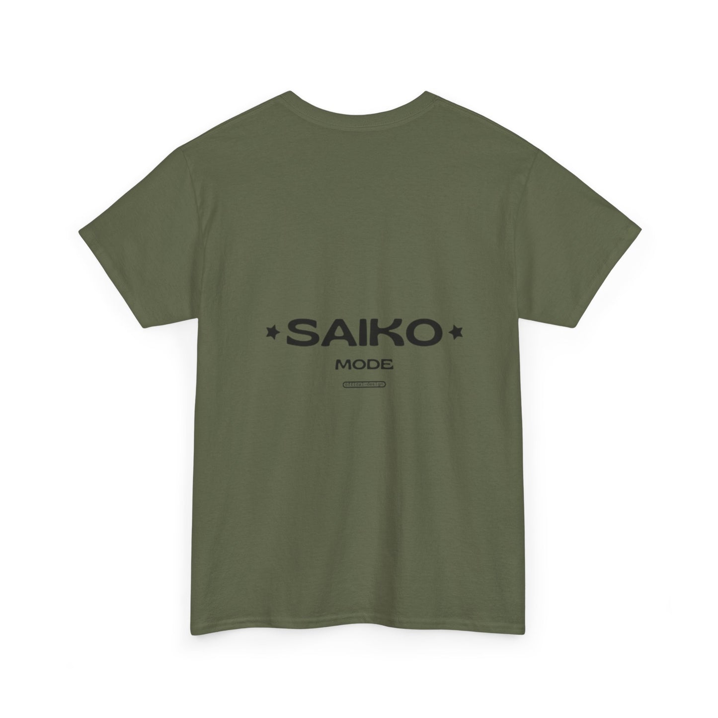 Trendy Unisex Heavy Cotton Tee with 'Saiko Mode' Design - Perfect for Casual Wear