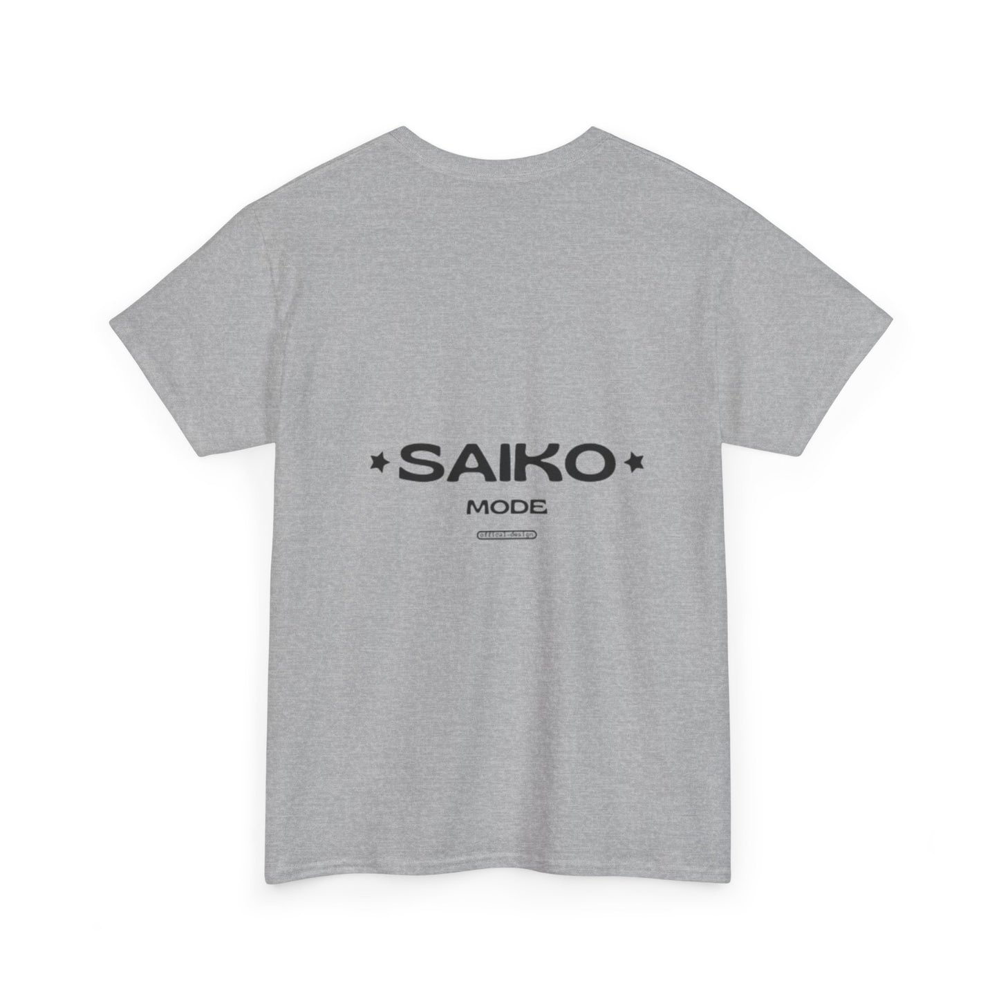 Trendy Unisex Heavy Cotton Tee with 'Saiko Mode' Design - Perfect for Casual Wear