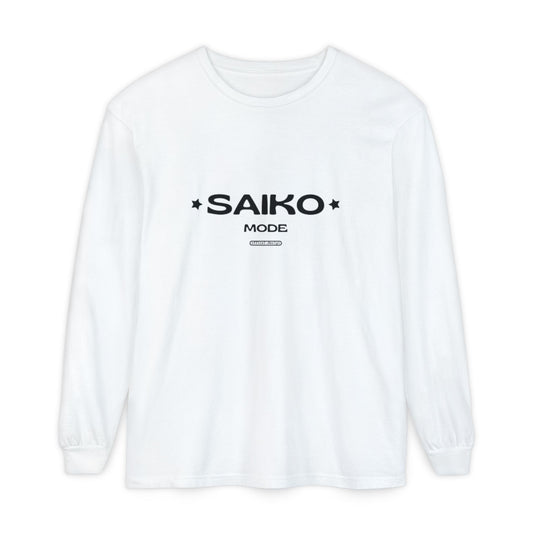 Stylish SAIKO MODE Long Sleeve T-Shirt - Unisex Garment-Dyed Casual Wear