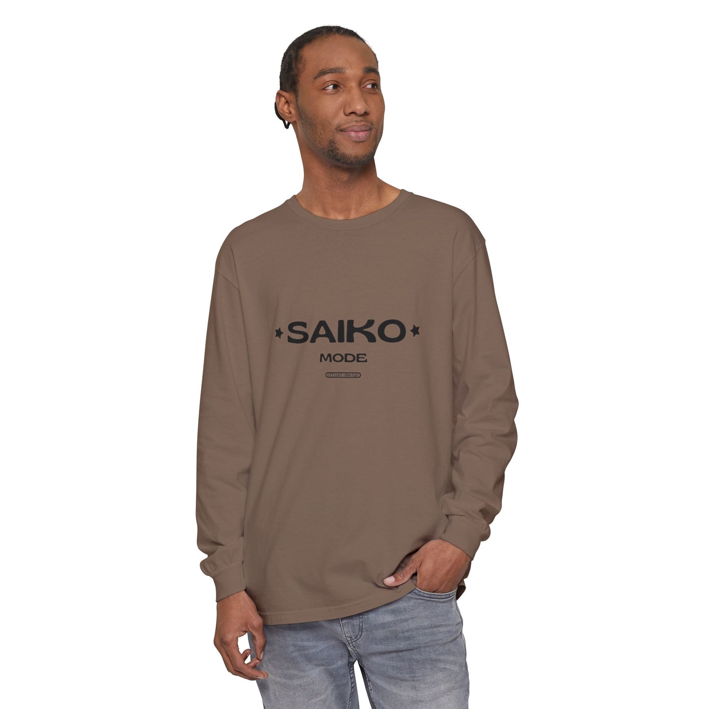 Stylish SAIKO MODE Long Sleeve T-Shirt - Unisex Garment-Dyed Casual Wear