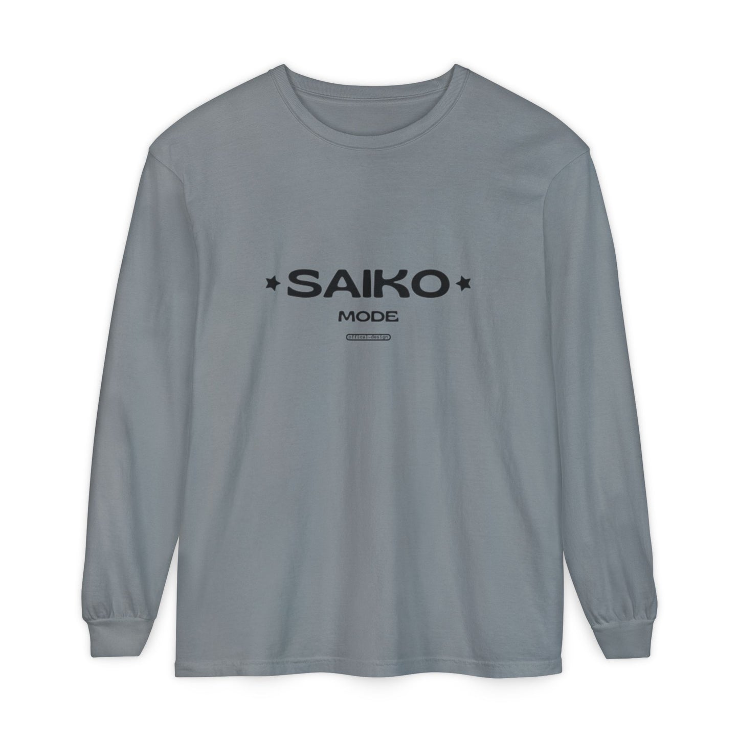 Stylish SAIKO MODE Long Sleeve T-Shirt - Unisex Garment-Dyed Casual Wear