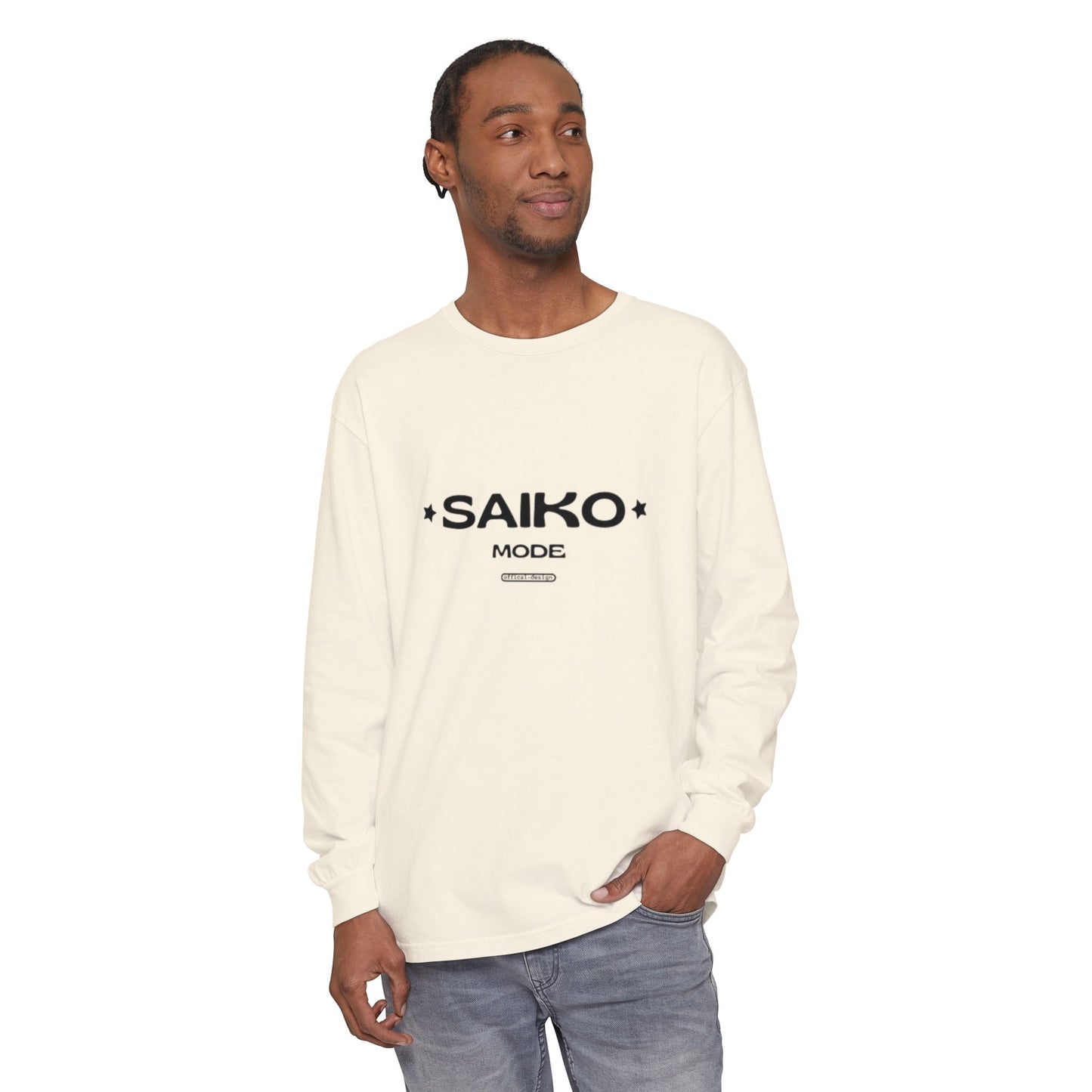 Stylish SAIKO MODE Long Sleeve T-Shirt - Unisex Garment-Dyed Casual Wear