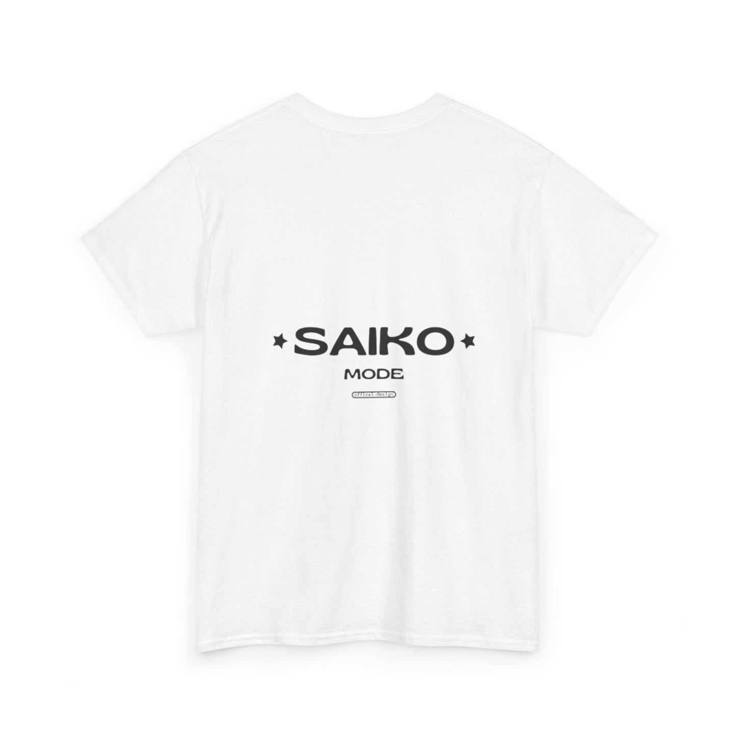 Trendy Unisex Heavy Cotton Tee with 'Saiko Mode' Design - Perfect for Casual Wear