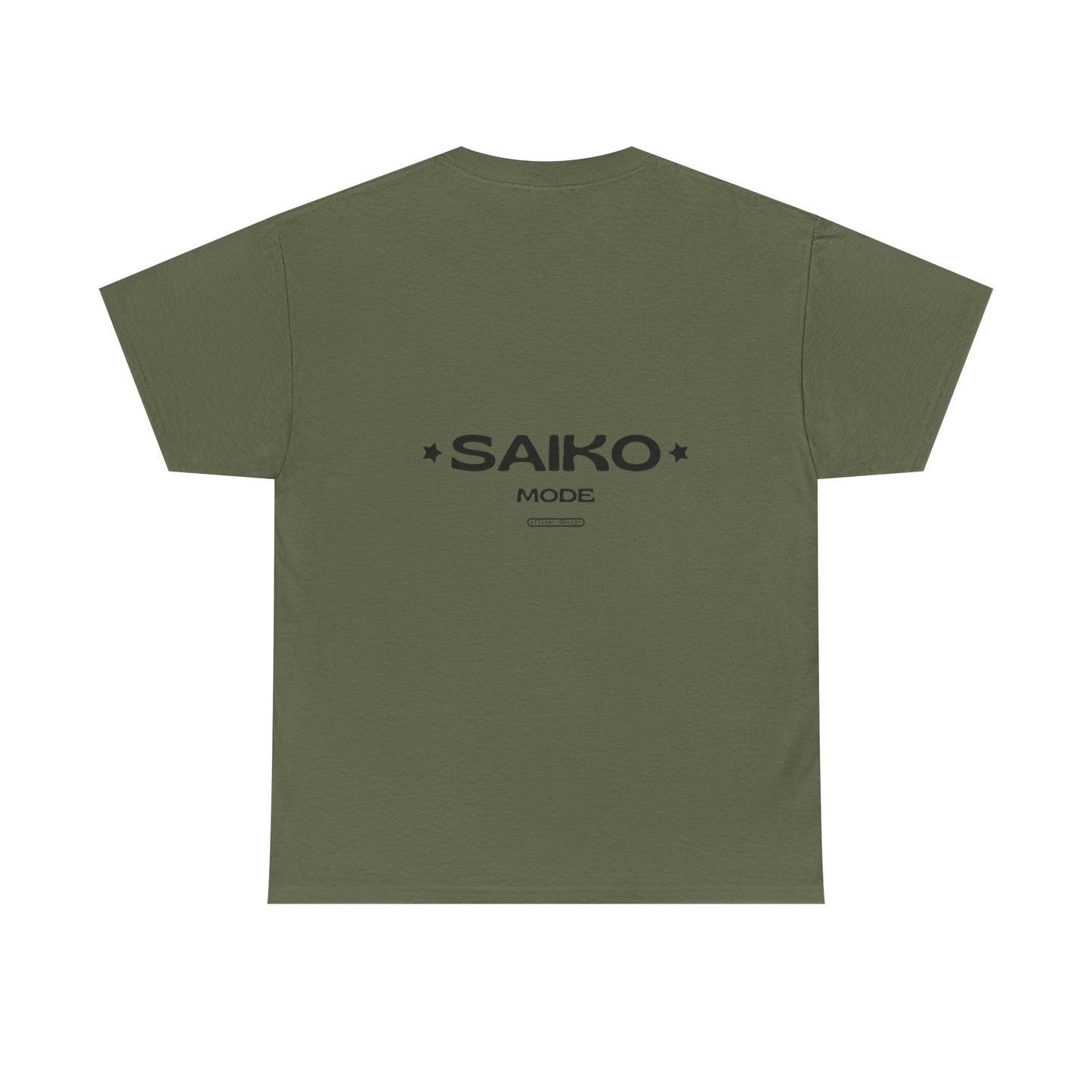 Trendy Unisex Heavy Cotton Tee with 'Saiko Mode' Design - Perfect for Casual Wear