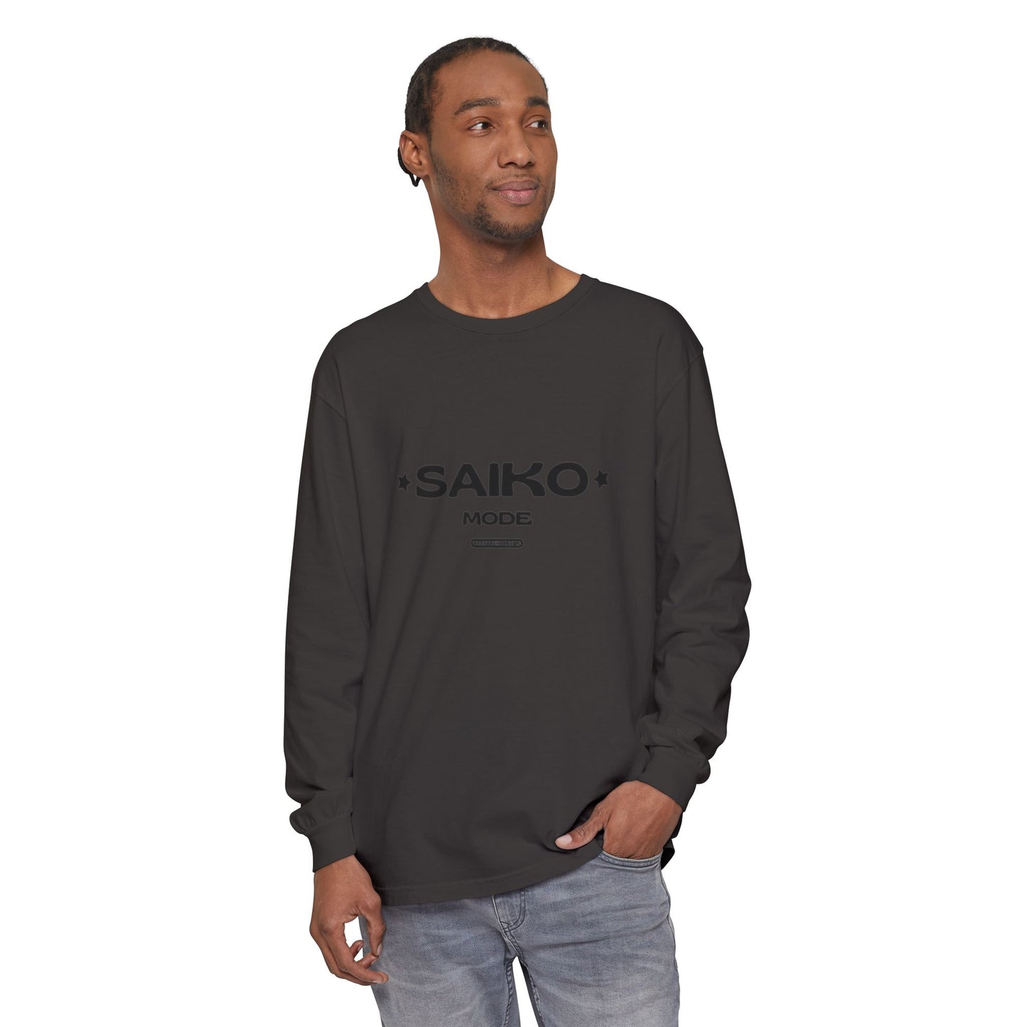 Stylish SAIKO MODE Long Sleeve T-Shirt - Unisex Garment-Dyed Casual Wear